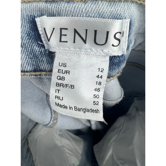 Venus Light Wash Tiered Denim Maxi Jean Skirt Button 12 Cowgirl Western Boho - Picture 3 of 4